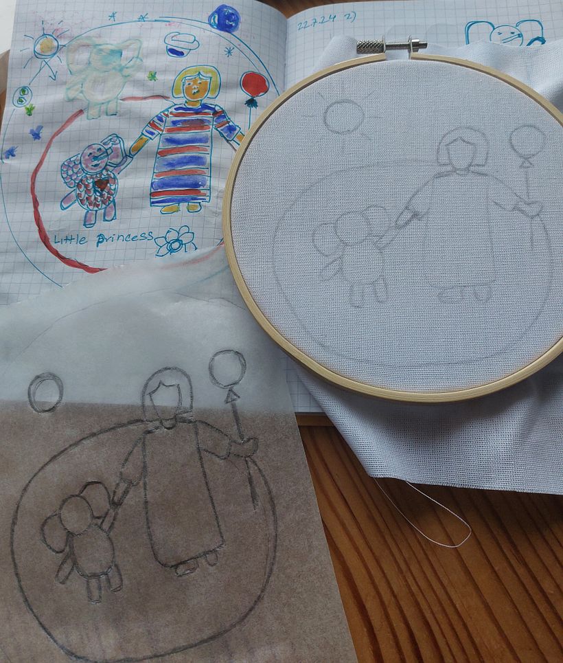 My project for course: Raised embroidery using the knot lace technique 3
