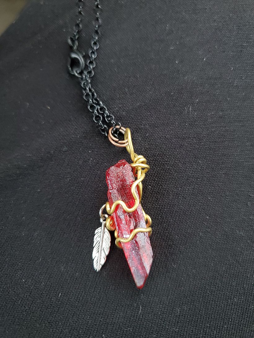 Red Crystalline Wire Wrap 1