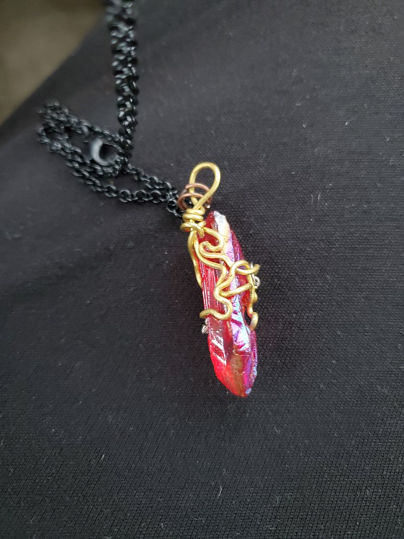 Red Crystalline Wire Wrap 5