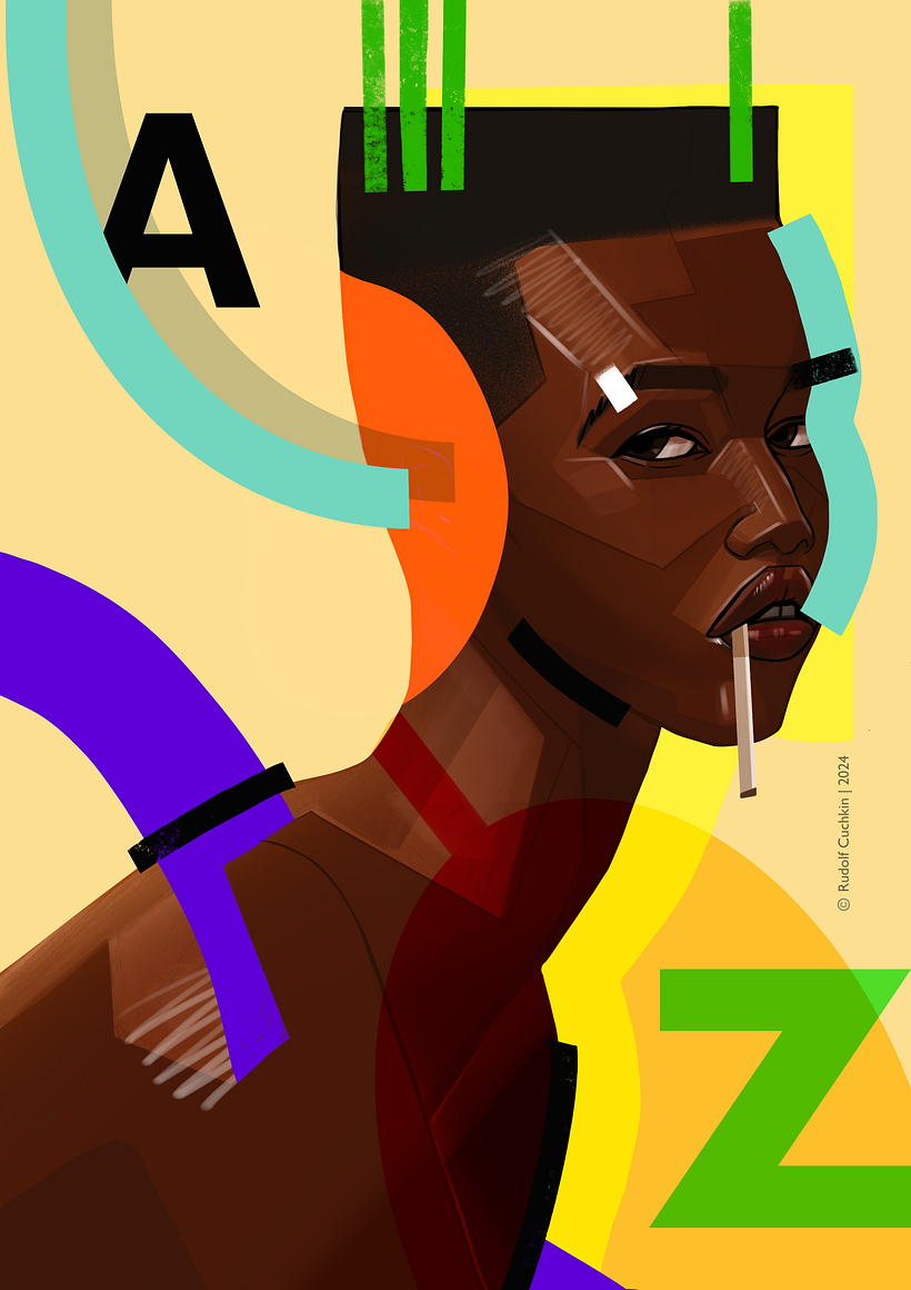 Mon projet du cours : Portraits numériques avec des éléments graphiques sur Procreate 5