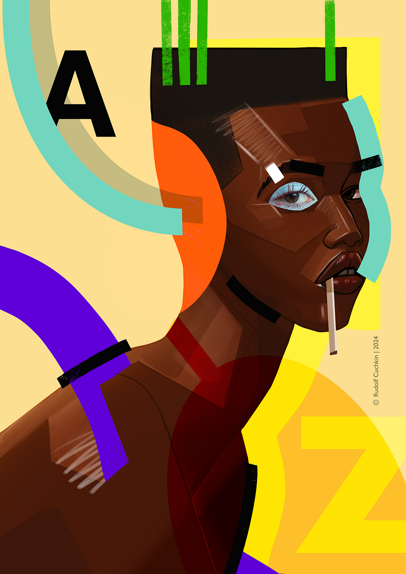 Mon projet du cours : Portraits numériques avec des éléments graphiques sur Procreate 4