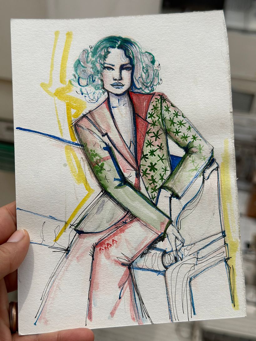 My project for course: Watercolor Fashion Illustration: Silhouette, Color and Flow 1