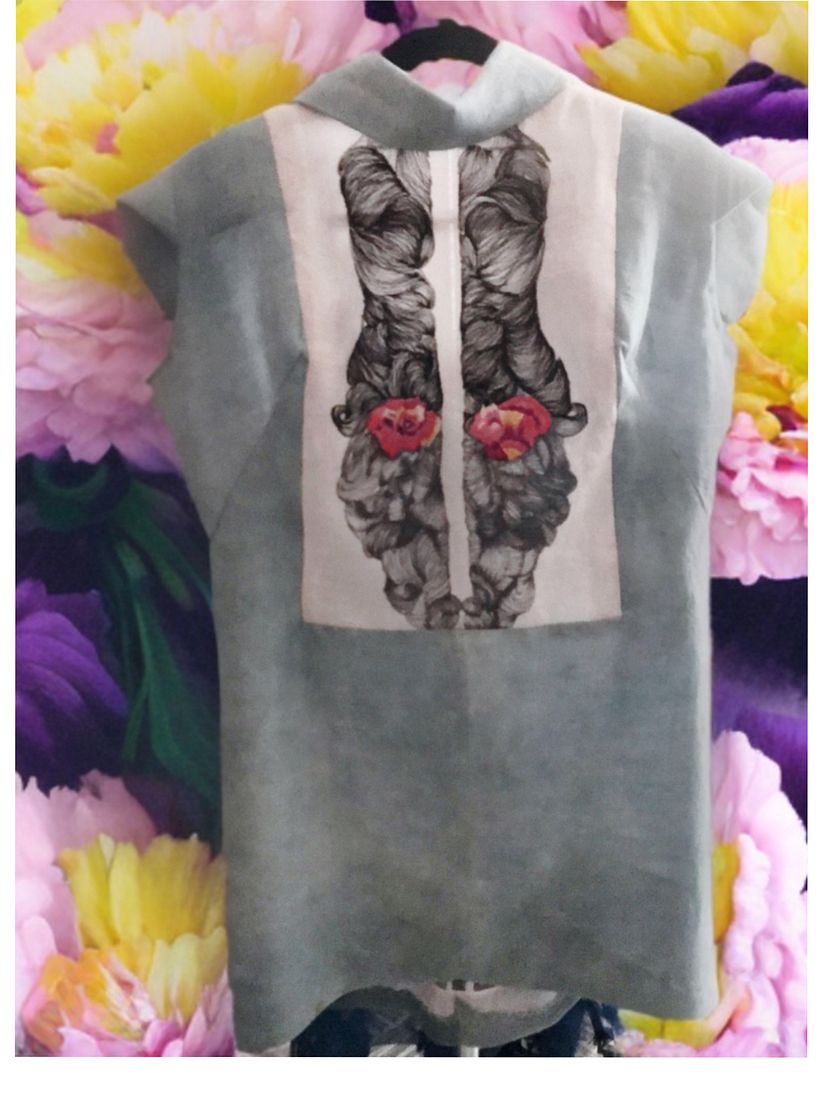 sampling of different pieces embroidered in black thread with accents in colour texture and tactile surface. 2