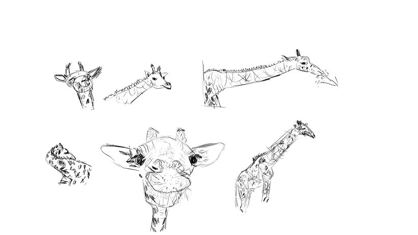 My final project: Giraffe - Ilustración tradicional