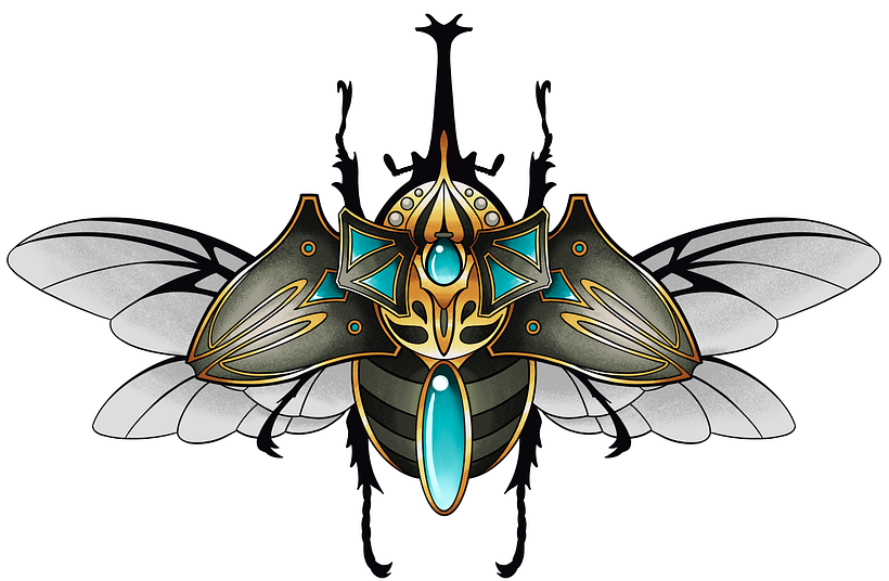 Mi proyecto del curso: Diseño de tatuajes artísticos con efectos dorados en Procreate 1