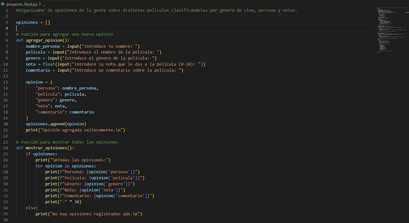 Mi proyecto del curso: Introducción a la programación con Python 3