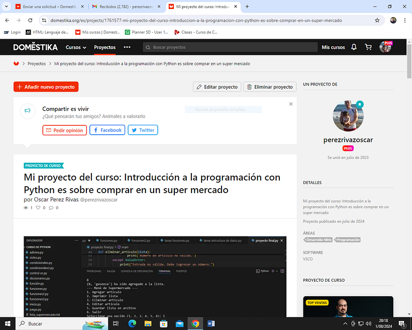 Mi proyecto del curso: Introducción a la IA con Python - Pemrograman