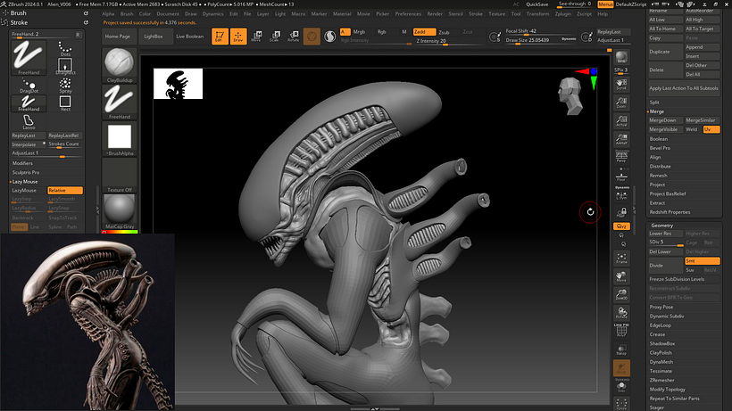 mas detalles de cabeza y torso