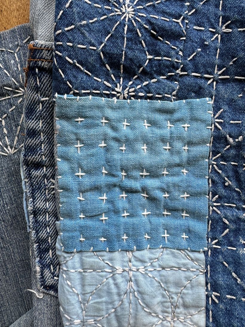 Example of the jujizashi patch on my jeans