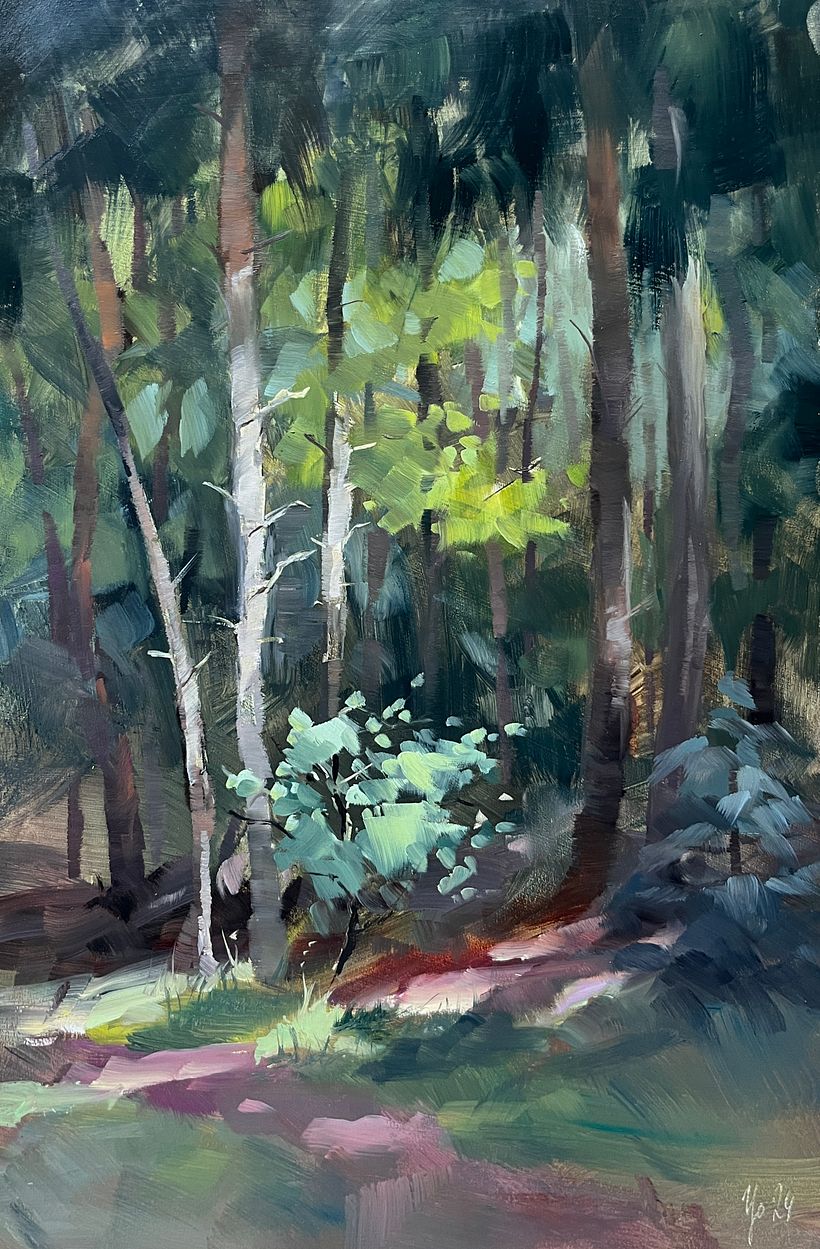 Dappled Light, oil on panel, 20 x 30 cm