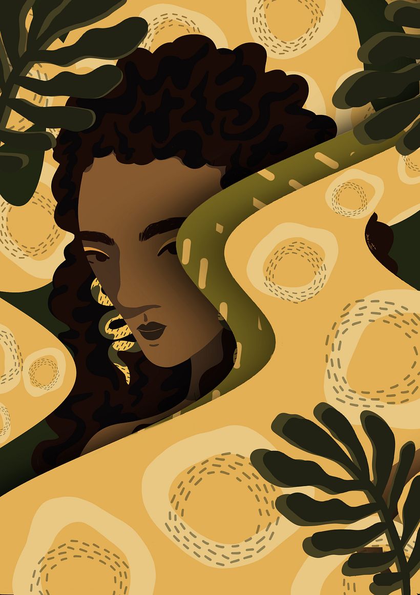 Abstract, reptile & long hair 1