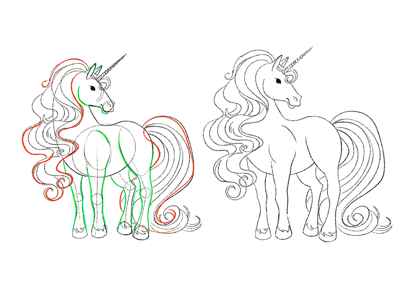 Creating the unicorns mane