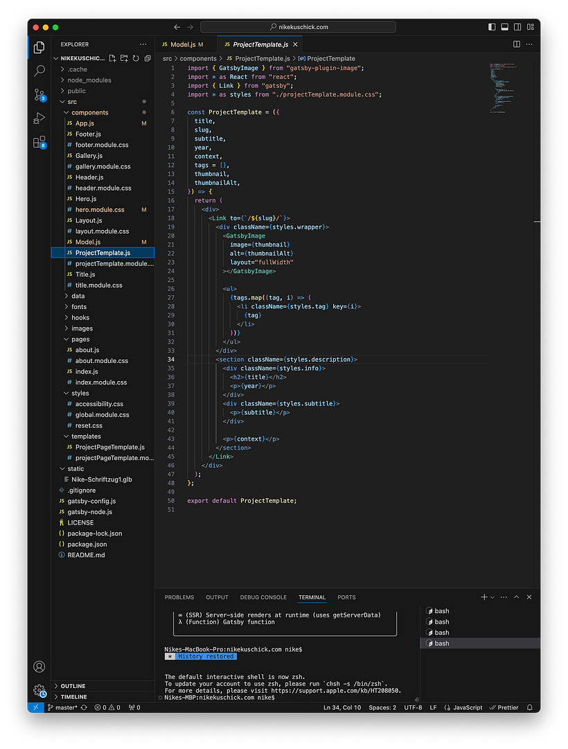 Here is an example of a component