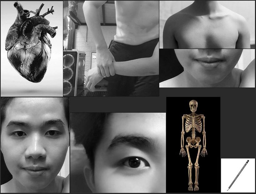 I took my own photos and post-processed some images of body parts