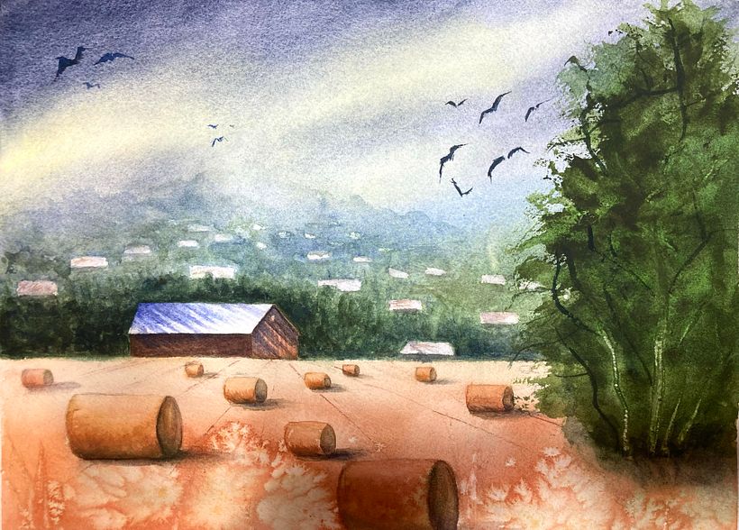 My project for course: Watercolor Landscapes: Experimental Tools and Techniques 1