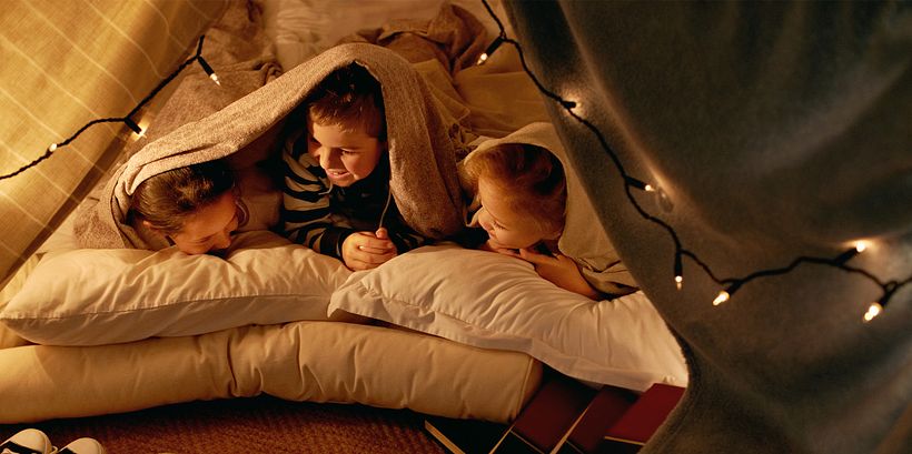 Take turns creating parts of a special bed time story