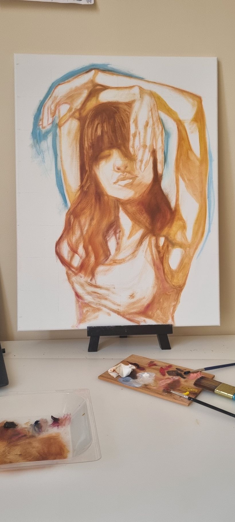 My project for course: Experimental Portraiture: Fusing Oil, Acrylic, and Spray Paint 3