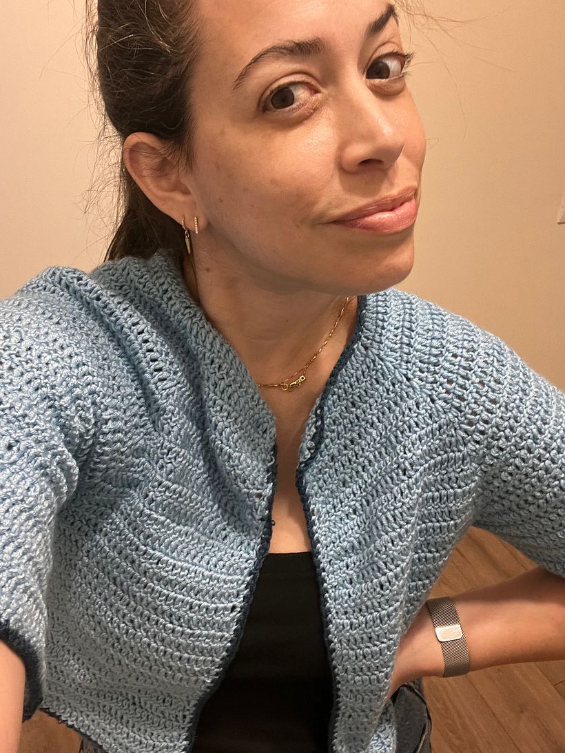 My project for course: Top-Down: One-Piece Crocheted Garments 1