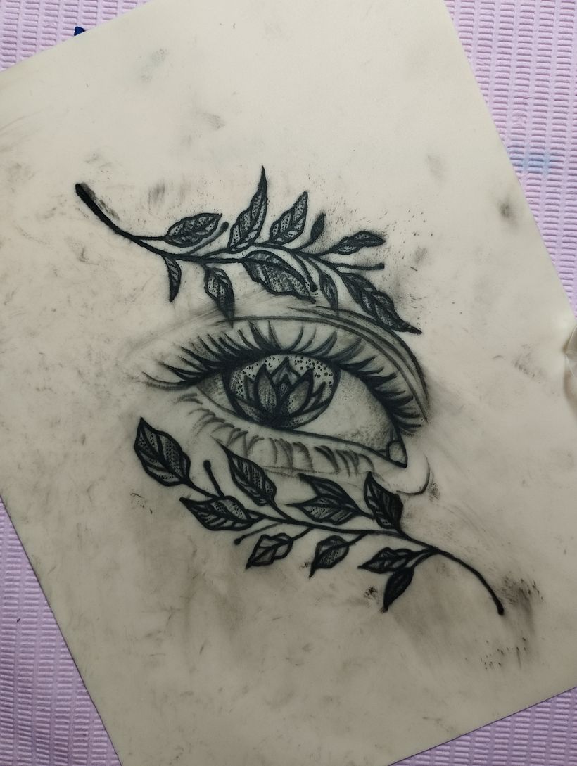 Mi proyecto del curso: Tatuaje botánico con puntillismo 1