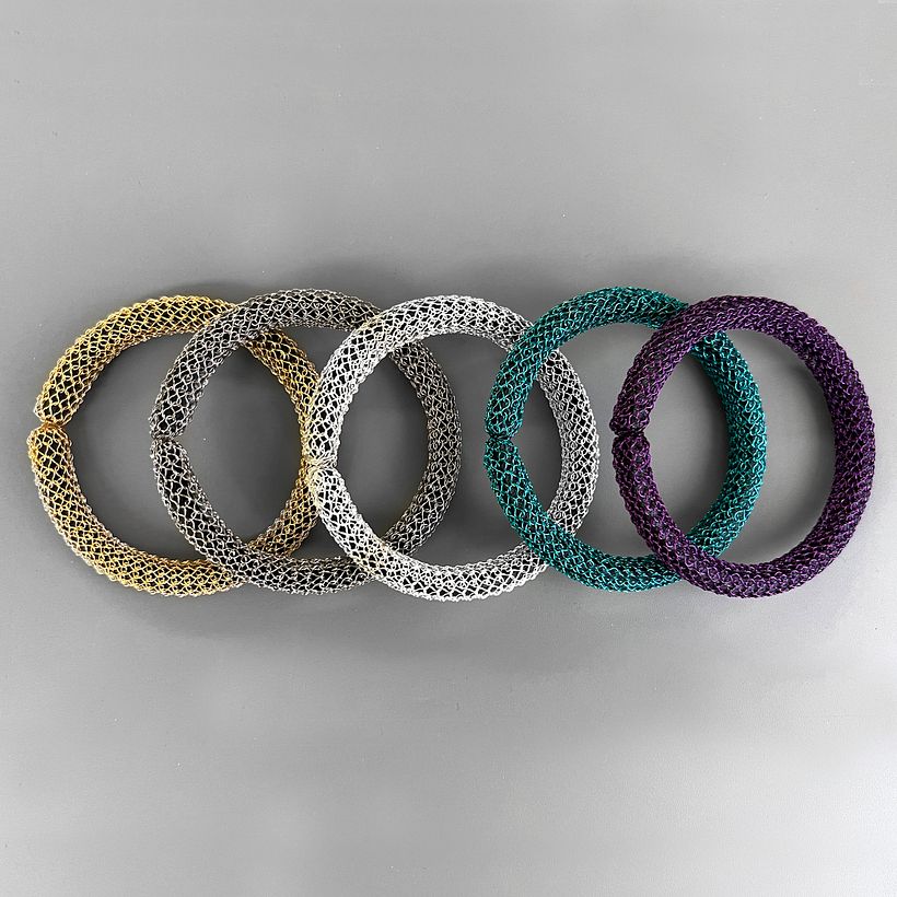 Bangles, Chic multicolor wire corhcted bangle bracelets 5