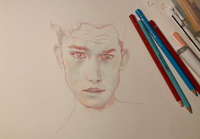 Dibujo de retratos llamativos con lápices de colores. Un curso de Gabriela Niko 4