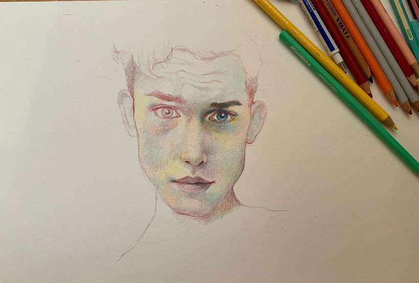 Dibujo de retratos llamativos con lápices de colores. Un curso de Gabriela Niko 5