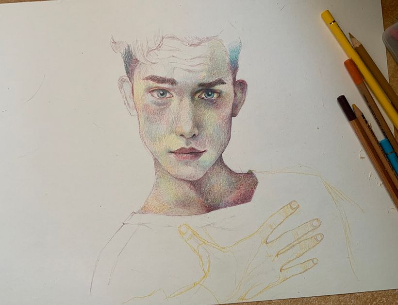 Dibujo de retratos llamativos con lápices de colores. Un curso de Gabriela Niko 6