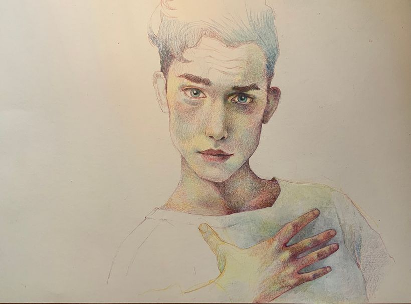 Dibujo de retratos llamativos con lápices de colores. Un curso de Gabriela Niko 7