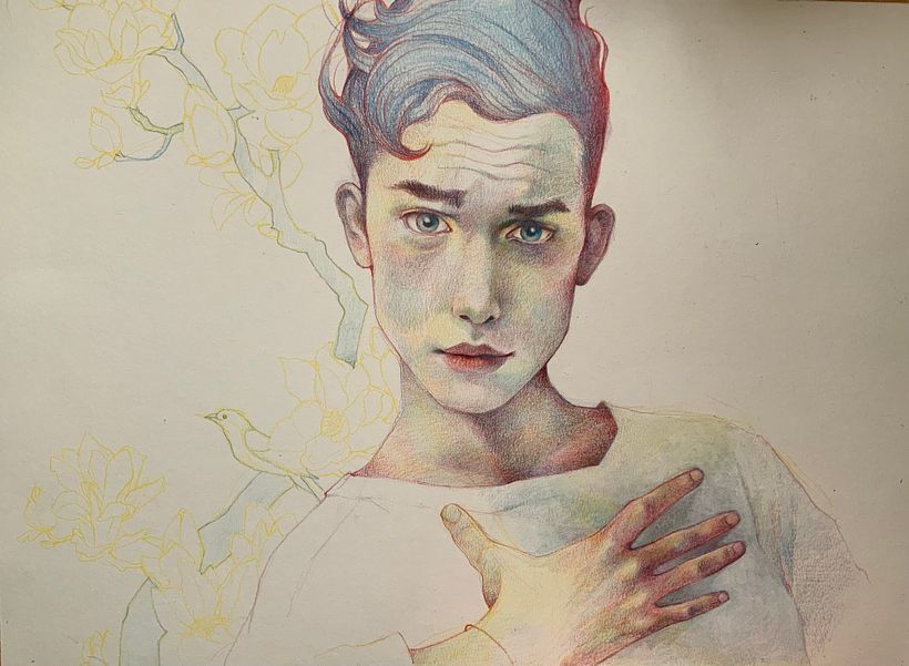 Dibujo de retratos llamativos con lápices de colores. Un curso de Gabriela Niko 8