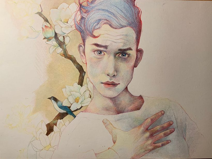 Dibujo de retratos llamativos con lápices de colores. Un curso de Gabriela Niko 9
