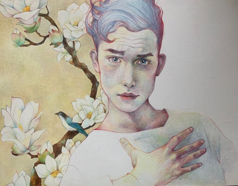 Dibujo de retratos llamativos con lápices de colores. Un curso de Gabriela Niko 10
