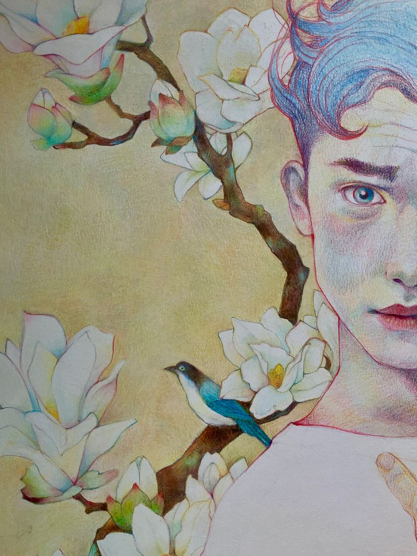 Dibujo de retratos llamativos con lápices de colores. Un curso de Gabriela Niko 13