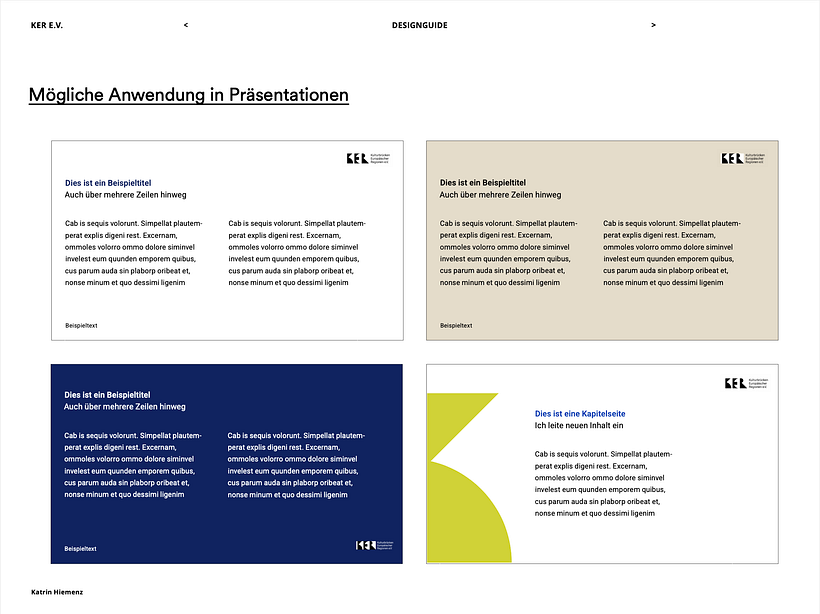 Logodesign für den KER e.V. | Präsentationsfolien