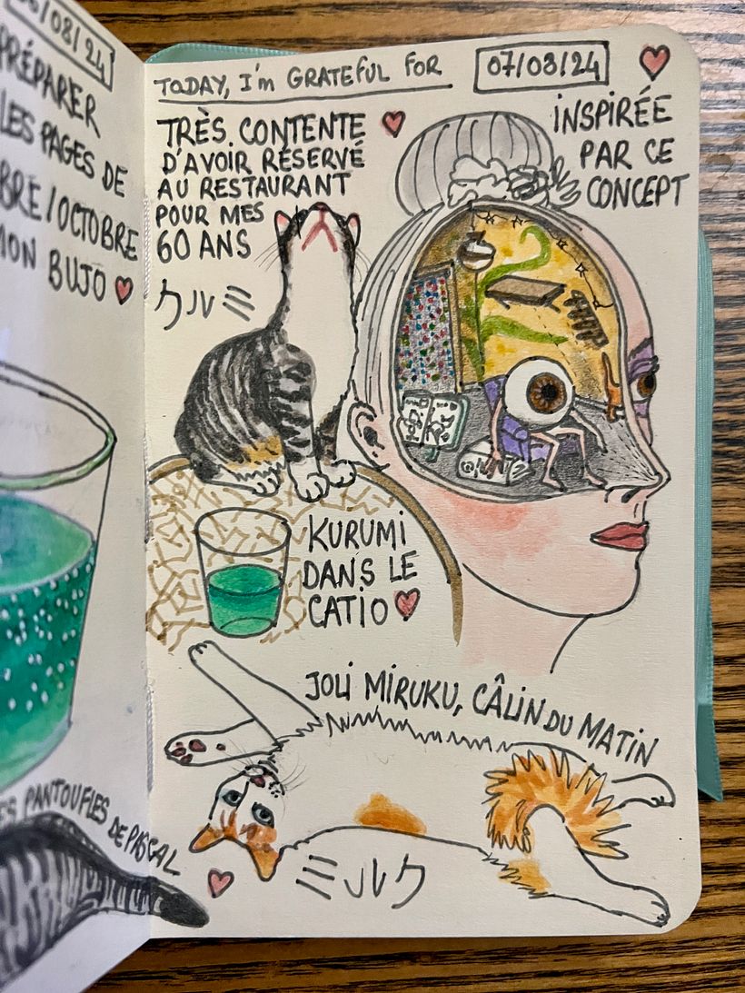 Seeing this striking illustration on FB and beoing inspired to draw my version. Booking a restaurant for my coming birthday.