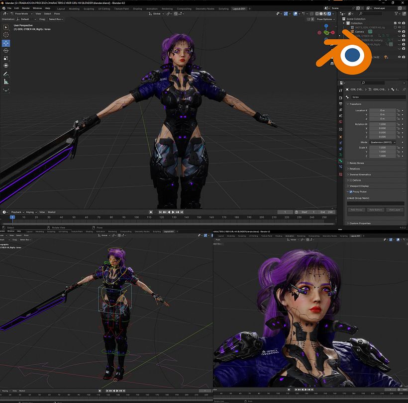 Cyber Girl Character Unreal Engine 5 by Oscar Creativo 6