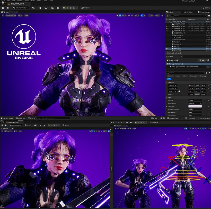 Cyber Girl Character Unreal Engine 5 by Oscar Creativo 3