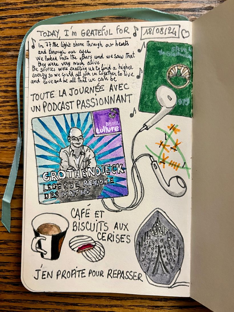 Steve Hillage as morning music, then I listen to podcasts about Grothendieck. It is brilliant and meanwhile, I iron all day