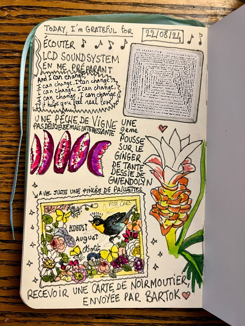 My friend Bartok sends a card from holydays. My friend's Gwendolyn has a ginger plant growing on her lanai <3