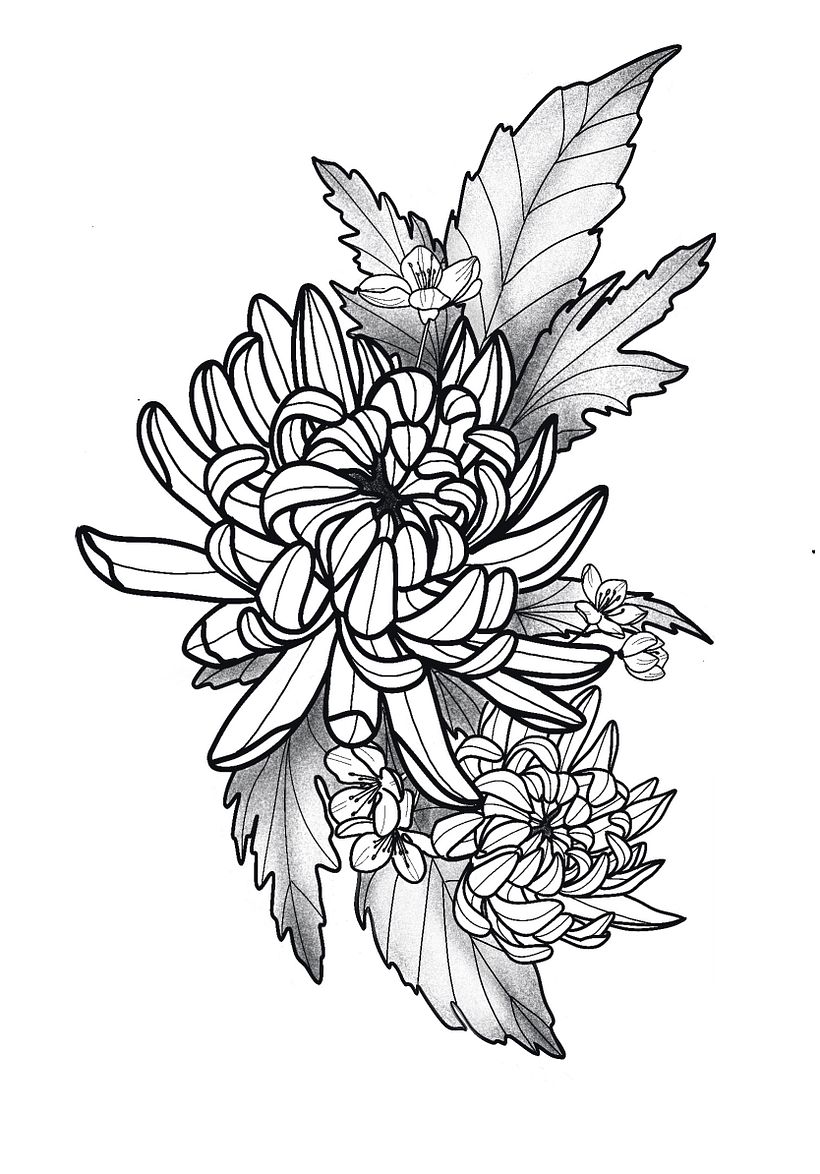 Mi proyecto del curso: Tatuaje botánico con puntillismo 3
