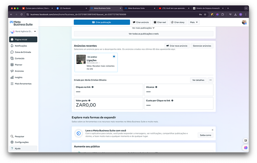 Meu projeto do curso: Google, Facebook e Instagram Ads para otimizar seus resultados 4