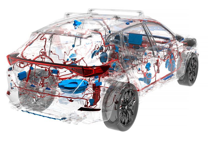 Imagen transparente de todo el cableado que lleva un Cupra Formentor