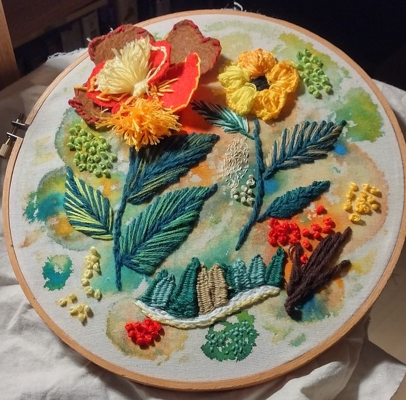 My project for course: Embroidery and Watercolor Basic Techniques 1
