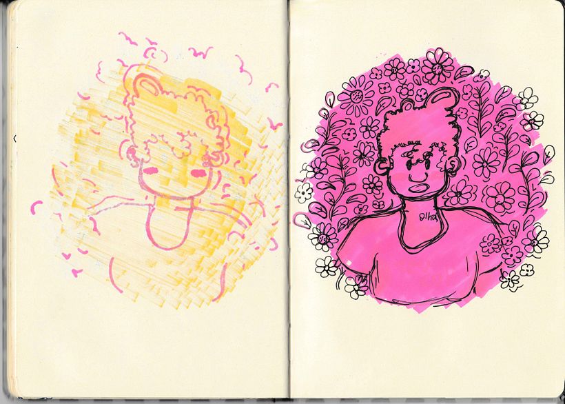 Primeiros Sketches do Autorretrato. 