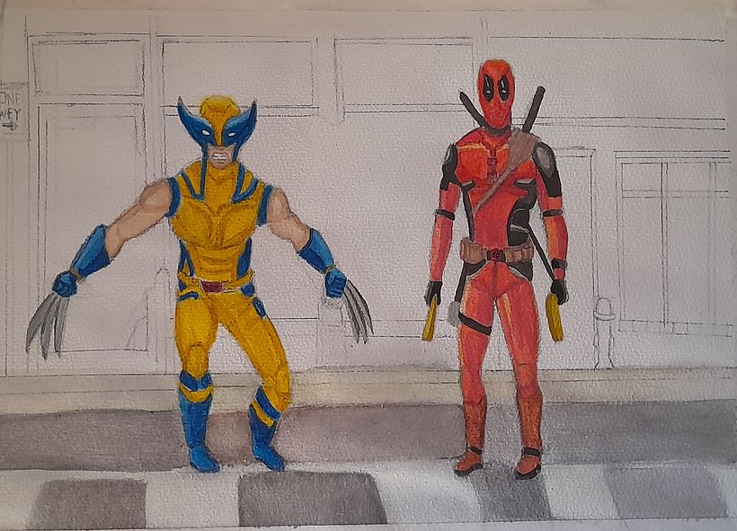 Proceso de otra escena de la película de Deadpool y Wolverine 