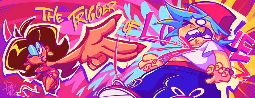 Fanart for the game "Friday Night Funkin'" inspired by the song "Trigger of Love" by JAWNY