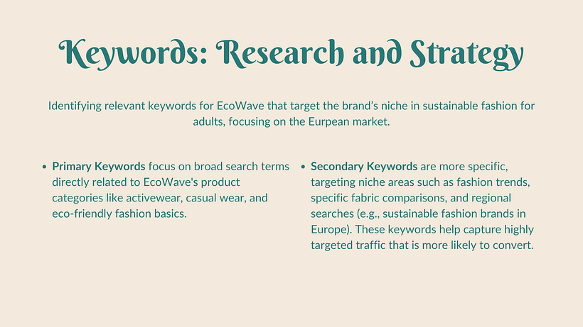 SEO and SEM: Positioning Strategies in Google course project: EcoWave Co. 4