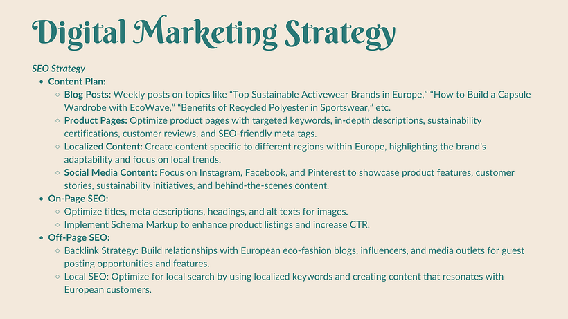 SEO and SEM: Positioning Strategies in Google course project: EcoWave Co. 8