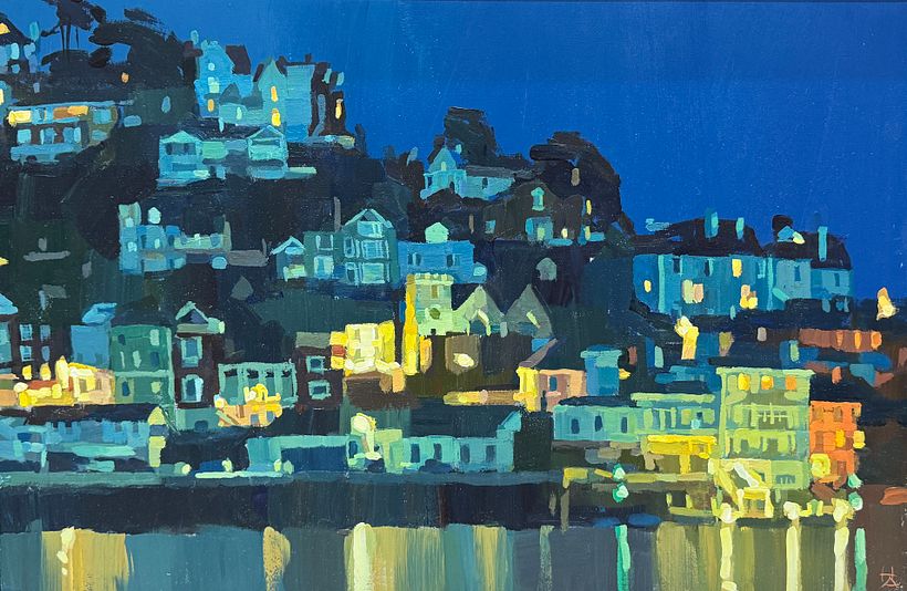 Kingswear Night, acrylic on canvas