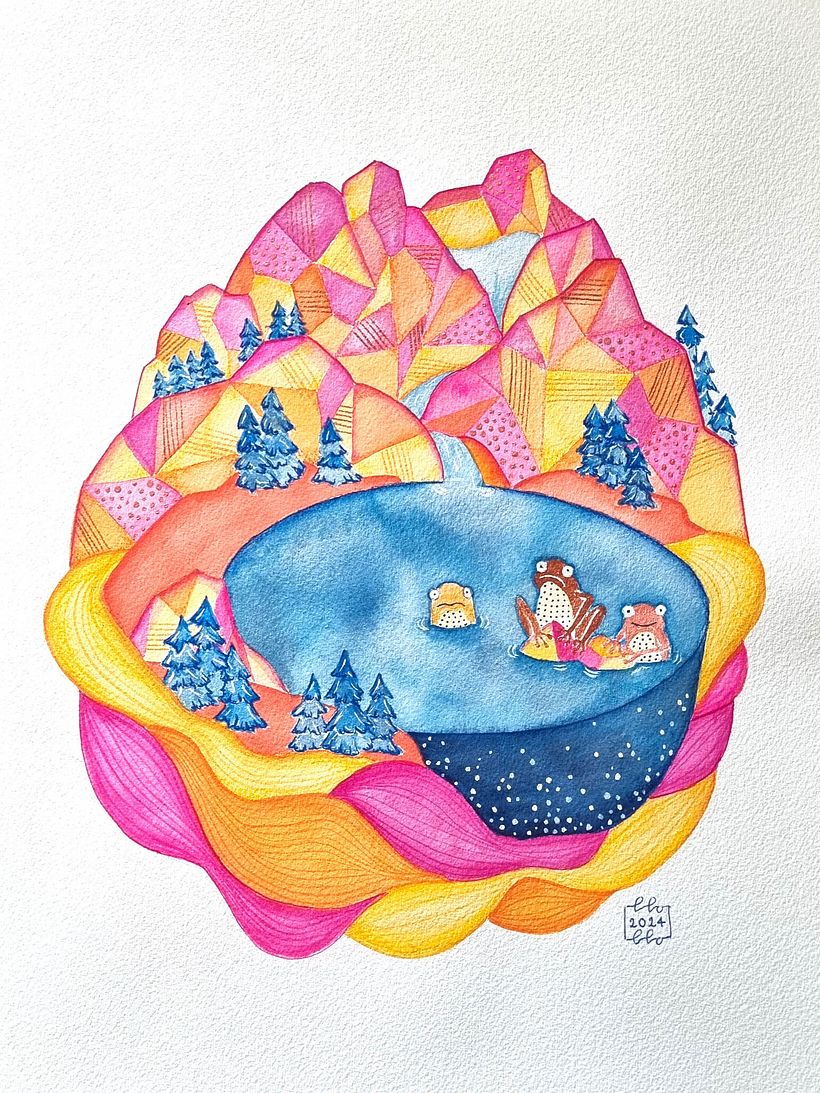 My project for course: Watercolor Techniques for Dreamlike Illustrations 5