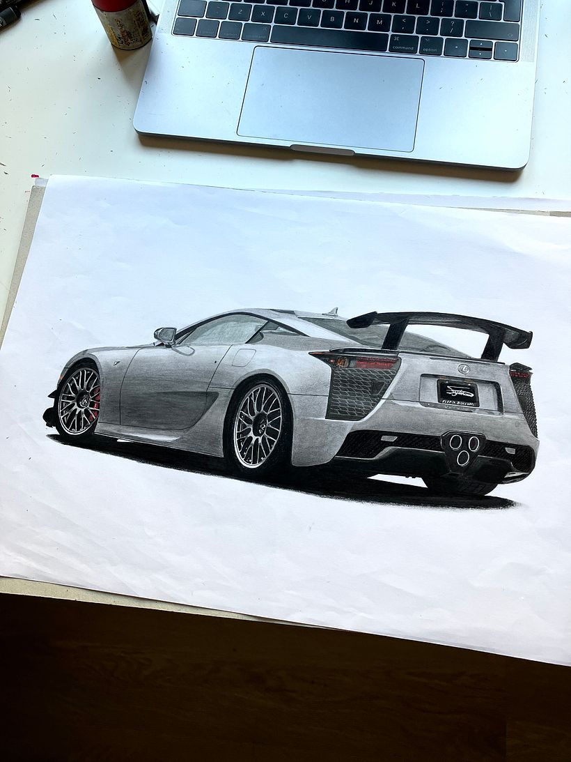 Realistic Lexus LFA drawing 2